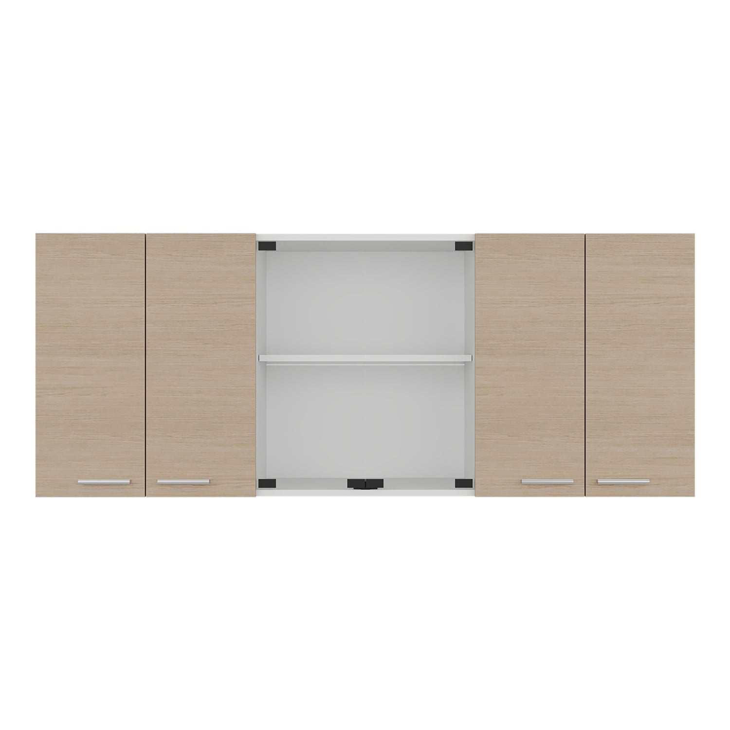 Mueble Superior de Cocina Blanco y Cartagena 150x60cm con Seis Puertas con Locero - MUEBLES SUPERIORES DE COCINA | Bylmo
