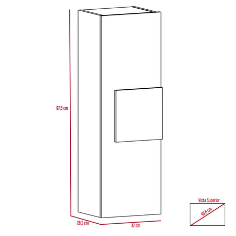 Gabinete de Baño Vanguard Cartagena 32x97.5cm Rectangular con Dos Entrepaños - GABINETES DE BANHO | Bylmo