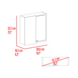 Gabinete de Baño Miro Avellana 50x53.7cm Cuadrado con Espejo y con Tres Entrepaños - GABINETES DE BANHO | Bylmo