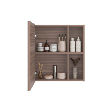 Gabinete de Baño Labelle Avellana 45x49.7cm Cuadrado con Espejo y con Tres Entrepaños - GABINETES DE BANHO | Bylmo