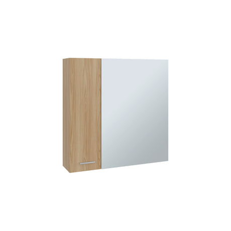 Gabinete de Baño Barcelona Fresno 60x60cm Cuadrado con Espejo y con Dos Entrepaños - GABINETES DE BANHO | Bylmo