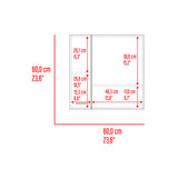 Gabinete de Baño Barcelona Avellana 60x60cm Cuadrado con Espejo y con Dos Entrepaños - GABINETES DE BANHO | Bylmo