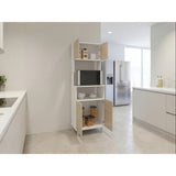 Alacena Fenix Blanco y Cartagena 54x160cm sin Cajones y con Cuatro Puertas - ALACENAS Y MUEBLES MICROONDAS | Bylmo