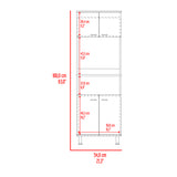 Alacena Fenix Blanco y Cartagena 54x160cm sin Cajones y con Cuatro Puertas - ALACENAS Y MUEBLES MICROONDAS | Bylmo