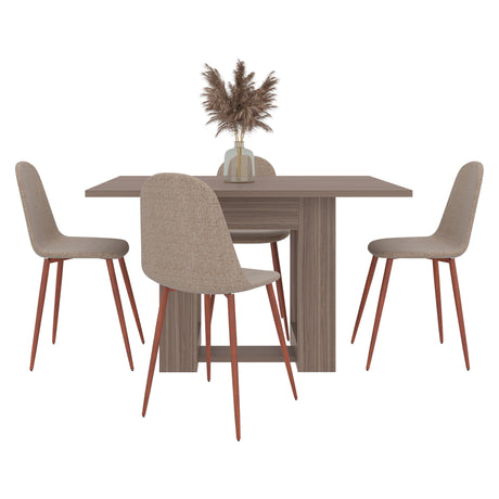 Comedor Volterra Avellana 120x74.05cm Rectangular de Cuatro Puestos y sin Sillas - COMEDORES | Bylmo