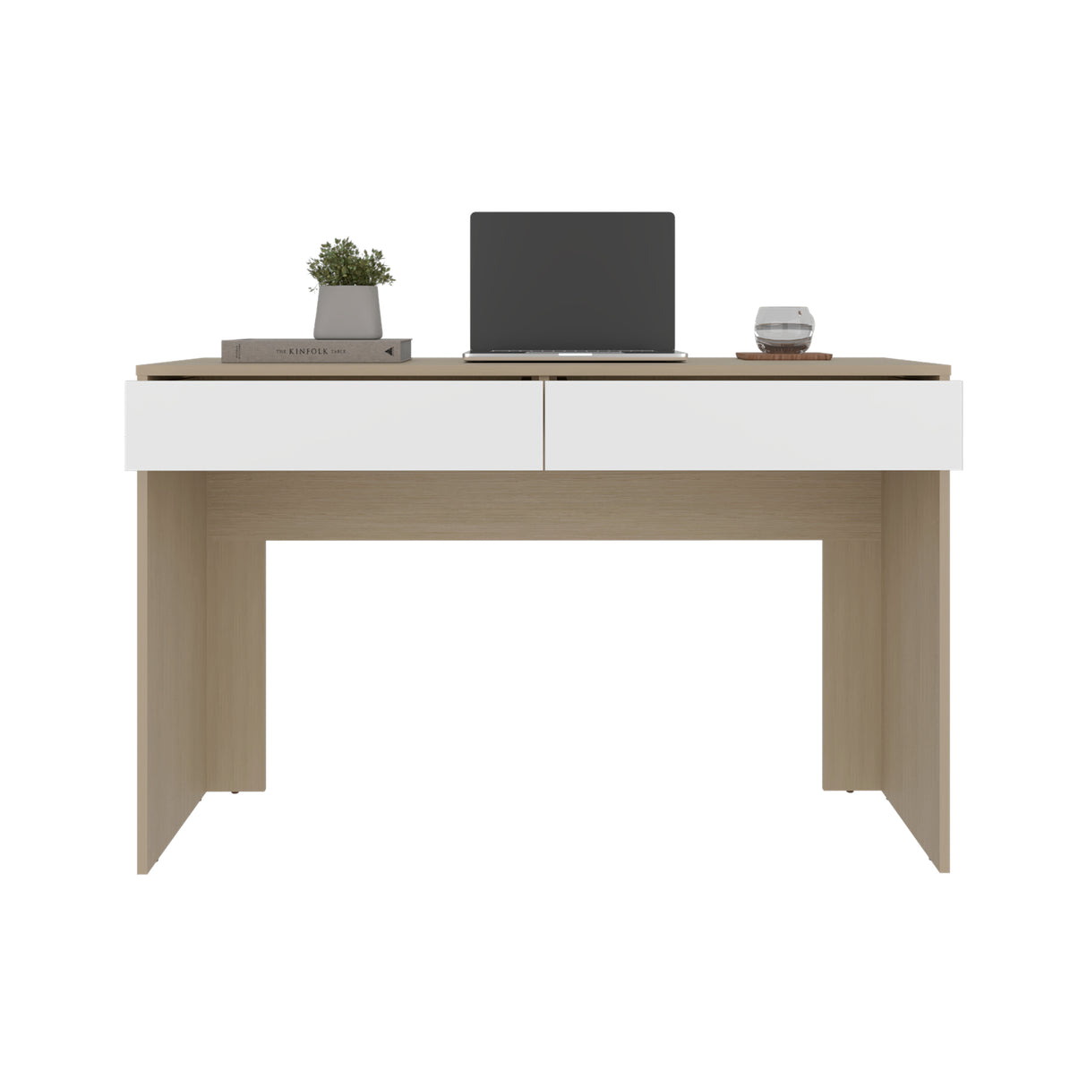 Escritorio Acre Cartagena y Blanco 120.2x75cm Con Dos Cajones - ESCRITORIOS | Bylmo