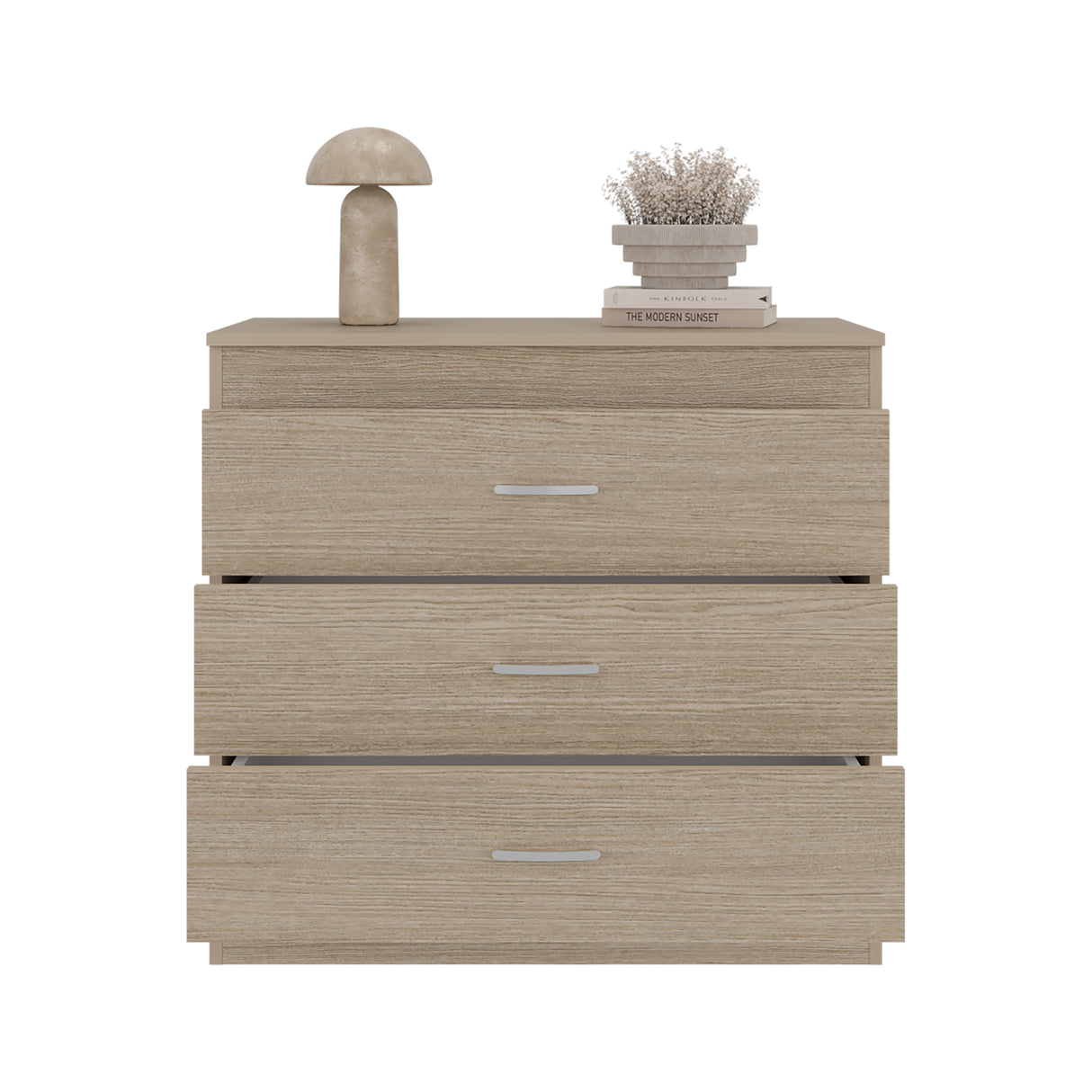 Cómoda Melia Cartagena y Blanco 80x75cm De Tres Hileras con Tres Cajones y con Espacio para TV - CAJONERAS Y COMODAS | Bylmo