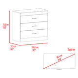 Cómoda Melia Cartagena y Blanco 80x75cm De Tres Hileras con Tres Cajones y con Espacio para TV - CAJONERAS Y COMODAS | Bylmo