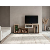 Rack de TV Zembrano Cartagena y Blanco 160x54.5cm para TV Hasta 40 Pulgadas y con Cuatro Compartimientos - MUEBLES DE TV | Bylmo