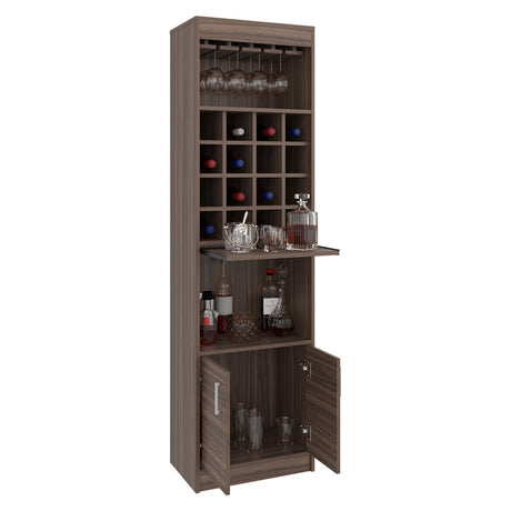 Bar Kava Avellana 51x180cm con Un Cajón y con Dieciséis Portabotellas - BARES | Bylmo