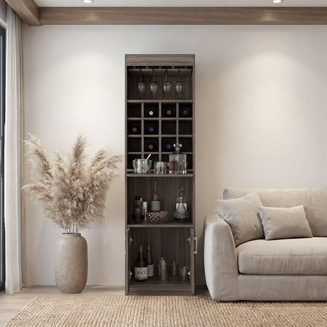 Bar Kava Avellana 51x180cm con Un Cajón y con Dieciséis Portabotellas - BARES | Bylmo