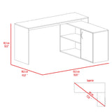 Escritorio en L Axis Avellana y Blanco 151.5x76.5cm sin Cajones y con Organizador de Libros - ESCRITORIOS | Bylmo