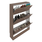 Zapatero Z 94 Avellana y Blanco 94.2x128.7cm Vertical de Tres Niveles para 18 pares de Zapatos - ZAPATEROS | Bylmo