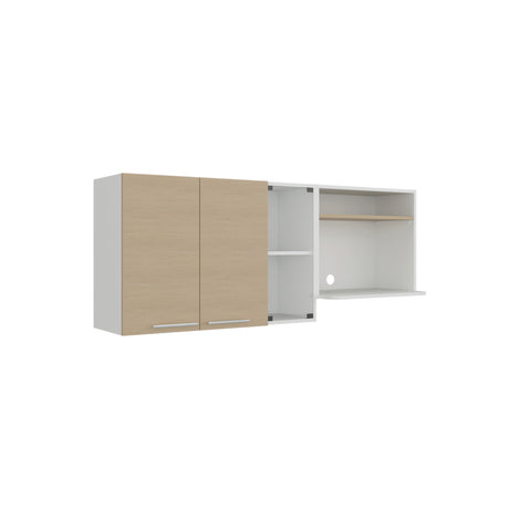 Mueble Superior de Cocina Gina Cartagena 150x60.2cm con Dos Puertas con Locero y con Espacio para Microondas - MUEBLES SUPERIORES DE COCINA | Bylmo