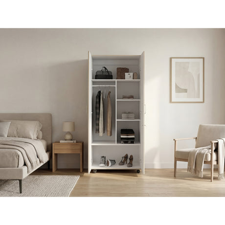 Closet Iko Cartagena y Blanco 80x182.5cm sin Cajones con 2 Entrepaños - CLOSETS | Bylmo