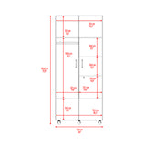 Closet Iko Cartagena y Blanco 80x182.5cm sin Cajones con 2 Entrepaños - CLOSETS | Bylmo