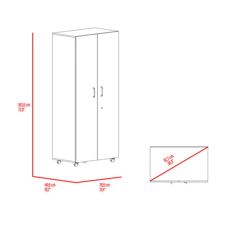 Closet Iko Cartagena y Blanco 80x182.5cm sin Cajones con 2 Entrepaños - CLOSETS | Bylmo