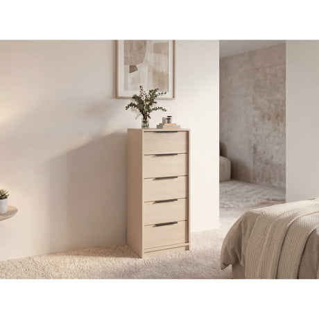 Cómoda Kaia Cartagena y Blanco 45x107.8cm De Cinco Hileras con Cinco Cajones - CAJONERAS Y COMODAS | Bylmo