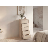 Cómoda Kaia Cartagena y Blanco 45x107.8cm De Cinco Hileras con Cinco Cajones - CAJONERAS Y COMODAS | Bylmo