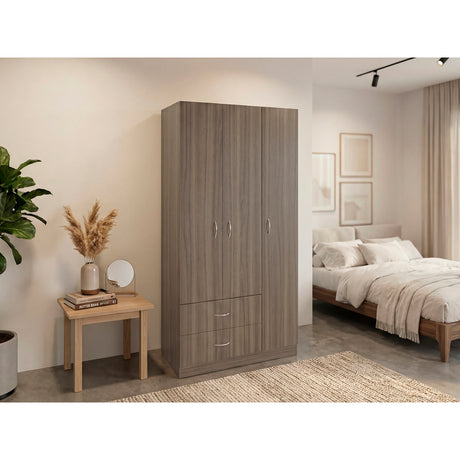 Closet Austral Avellana 90x180cm con 2 Cajones con 3 Entrepaños - CLOSETS | Bylmo