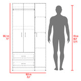 Closet Austral Avellana 90x180cm con 2 Cajones con 3 Entrepaños - CLOSETS | Bylmo