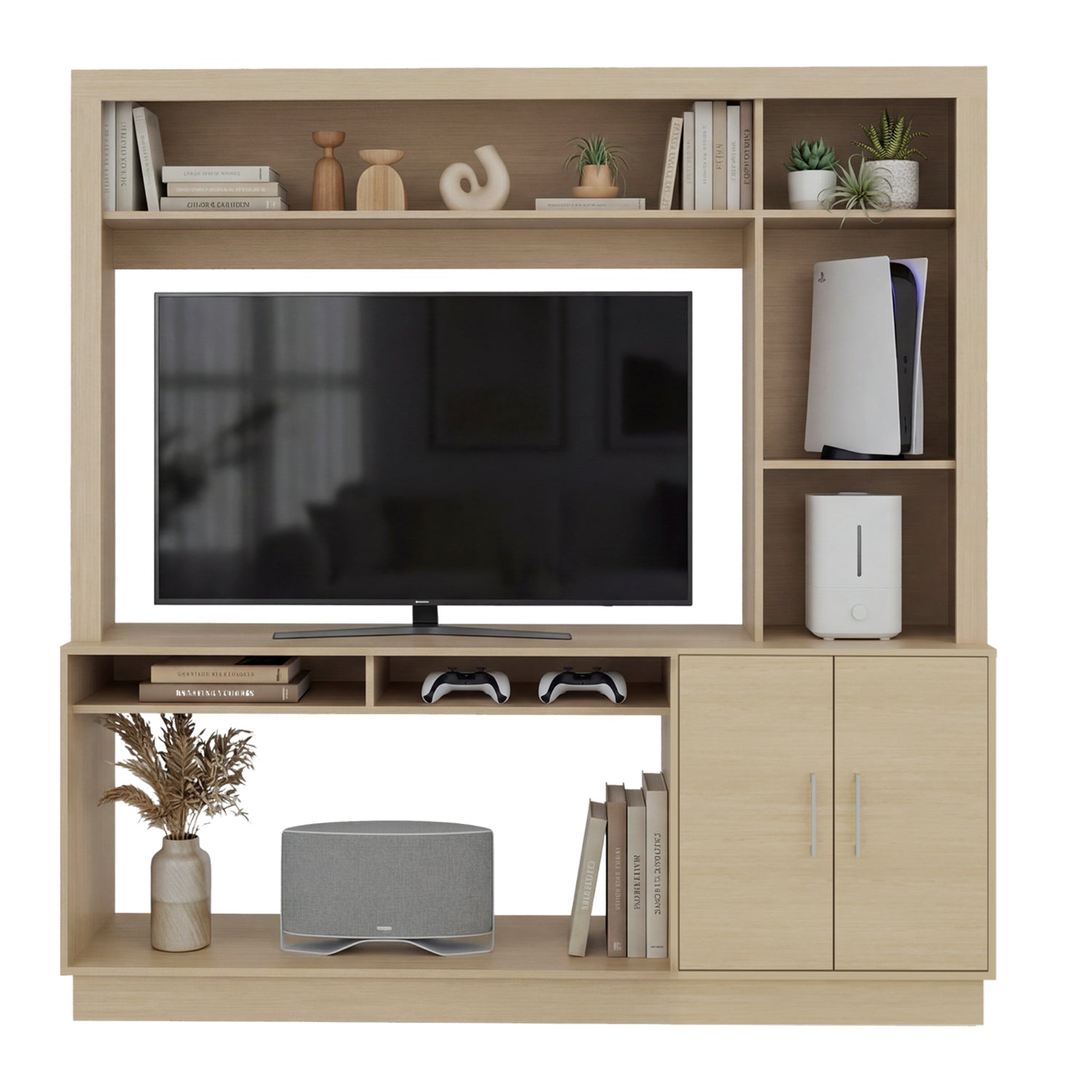 Centro de Entretenimiento Cantabria Cartagena 180x180cm Para TV Hasta 55 Pulgadas con Un Cajón - MUEBLES DE TV | Bylmo