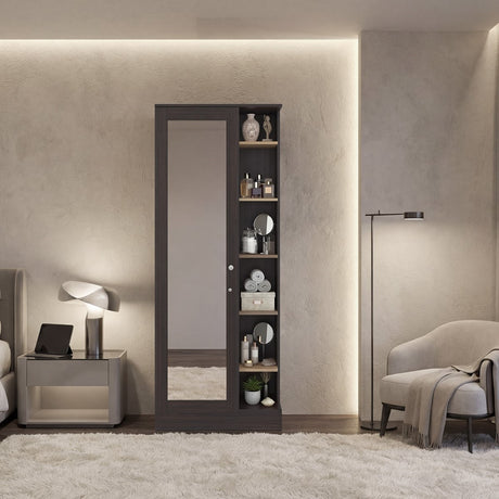 Closet Woman Fresno 70x180.7cm sin Cajones con 9 Entrepaños con Espejo - CLOSETS | Bylmo