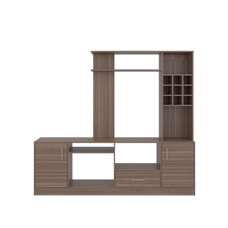 Centro de Entretenimiento kava Avellana 200x180.7cm Para TV Hasta 60 Pulgadas con Dos Cajones - MUEBLES DE TV | Bylmo
