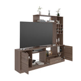 Centro de Entretenimiento kava Avellana 200x180.7cm Para TV Hasta 60 Pulgadas con Dos Cajones - MUEBLES DE TV | Bylmo