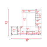 Centro de Entretenimiento kava Avellana 200x180.7cm Para TV Hasta 60 Pulgadas con Dos Cajones - MUEBLES DE TV | Bylmo