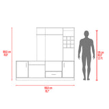 Centro de Entretenimiento kava Avellana 200x180.7cm Para TV Hasta 60 Pulgadas con Dos Cajones - MUEBLES DE TV | Bylmo