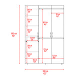 Closet Roko Avellana y Blanco 120x181.9cm con 1 Cajones con 4 Entrepaños - CLOSETS | Bylmo