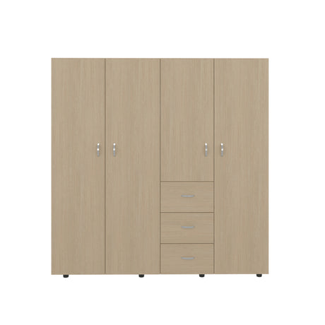 Closet Harlem Cartagena y Blanco 180 cm con Cuatro Puertas y Tres Cajones - CLOSETS | Bylmo