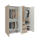 Closet Harlem Cartagena y Blanco 180 cm con Cuatro Puertas y Tres Cajones - CLOSETS | Bylmo
