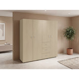 Closet Harlem Cartagena y Blanco 180 cm con Cuatro Puertas y Tres Cajones - CLOSETS | Bylmo