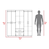 Closet Bariloche Cartagena 170x180cm con 2 Cajones con 4 Entrepaños - CLOSETS | Bylmo