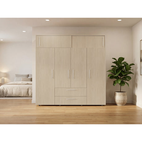 Closet Luque Cartagena y Blanco 200x204cm con 3 Cajones con 3 Entrepaños - CLOSETS | Bylmo