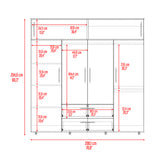 Closet Luque Cartagena y Blanco 200x204cm con 3 Cajones con 3 Entrepaños - CLOSETS | Bylmo