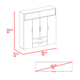 Closet Luque Cartagena y Blanco 200x204cm con 3 Cajones con 3 Entrepaños - CLOSETS | Bylmo