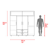 Closet Luque Cartagena y Blanco 200x204cm con 3 Cajones con 3 Entrepaños - CLOSETS | Bylmo
