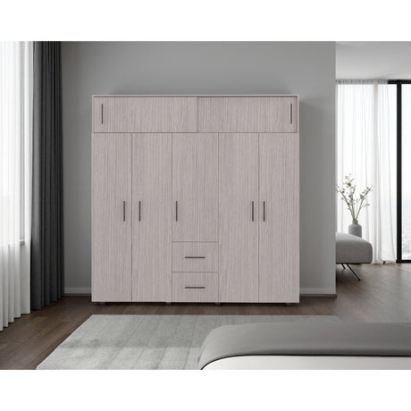 Closet Montevideo Positano y Blanco 200.1x206cm con 3 Cajones con 4 Entrepaños - CLOSETS | Bylmo
