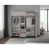 Closet Montevideo Positano y Blanco 200.1x206cm con 3 Cajones con 4 Entrepaños - CLOSETS | Bylmo