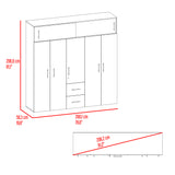 Closet Montevideo Positano y Blanco 200.1x206cm con 3 Cajones con 4 Entrepaños - CLOSETS | Bylmo