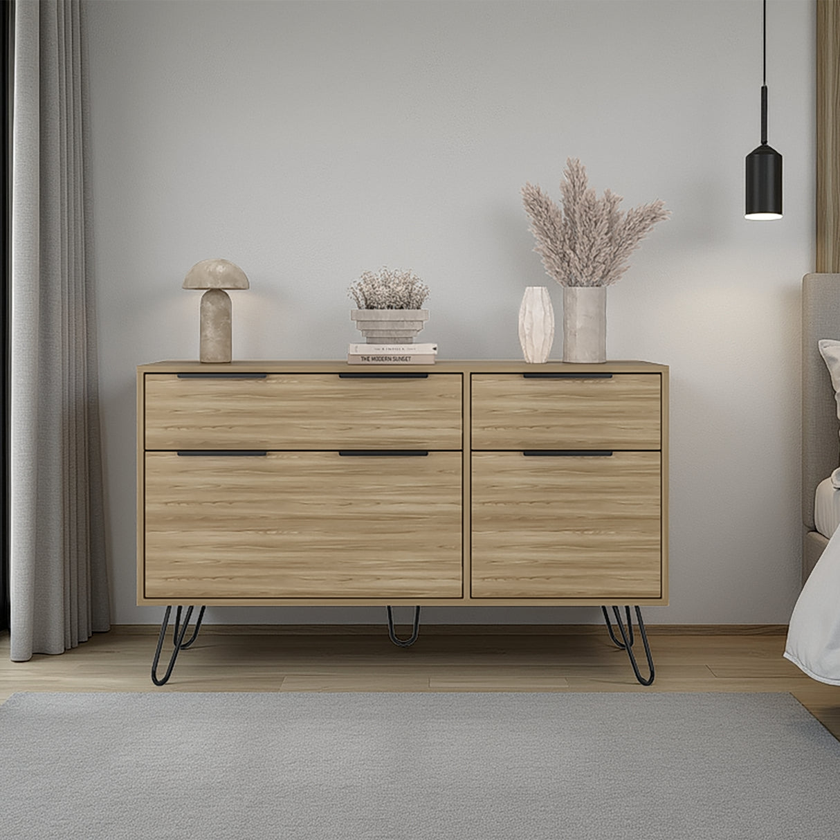 Cómoda Concept Fresno 120x74cm De Dos Hileras con Dos Cajones - CAJONERAS Y COMODAS | Bylmo