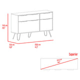 Cómoda Concept Fresno 120x74cm De Dos Hileras con Dos Cajones - CAJONERAS Y COMODAS | Bylmo