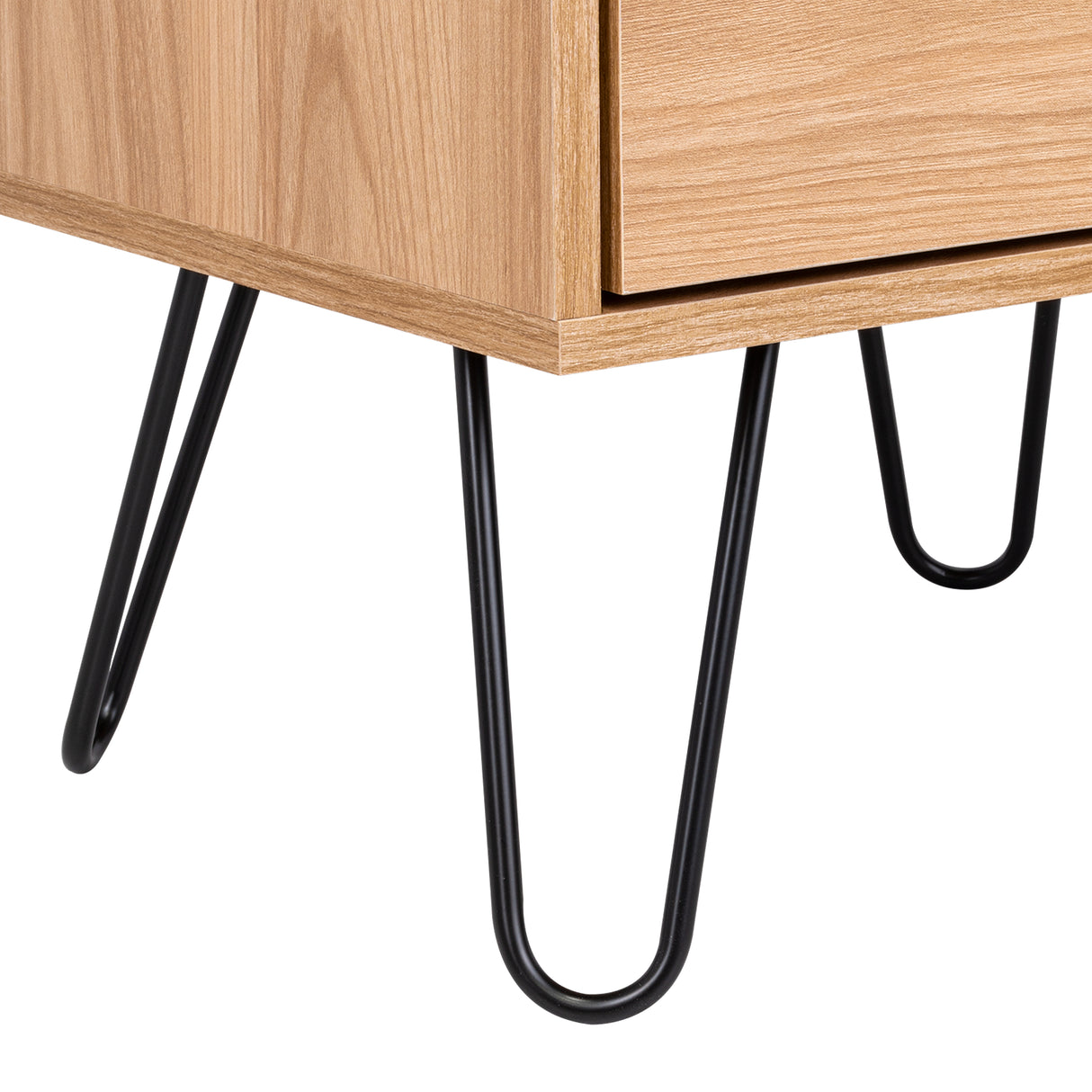 Mesa de Noche Augusta Novo Fresno 45 cm con Dos Cajones - MESAS DE NOCHE | Bylmo