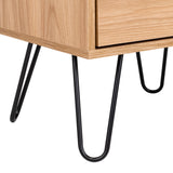 Mesa de Noche Augusta Novo Fresno 45 cm con Dos Cajones - MESAS DE NOCHE | Bylmo
