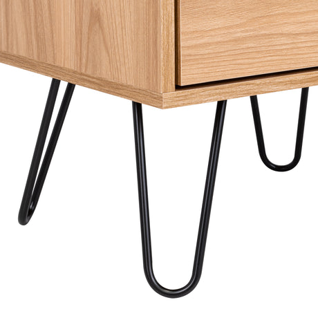 Mesa de Noche Augusta Novo Fresno 45 cm con Dos Cajones - MESAS DE NOCHE | Bylmo