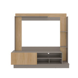 Centro de Entretenimiento Doha Fresno 180x180cm Para TV Hasta 60 Pulgadas con Un Cajón y con Ranuras para Cables - MUEBLES DE TV | Bylmo