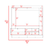 Centro de Entretenimiento Doha Fresno 180x180cm Para TV Hasta 60 Pulgadas con Un Cajón y con Ranuras para Cables - MUEBLES DE TV | Bylmo